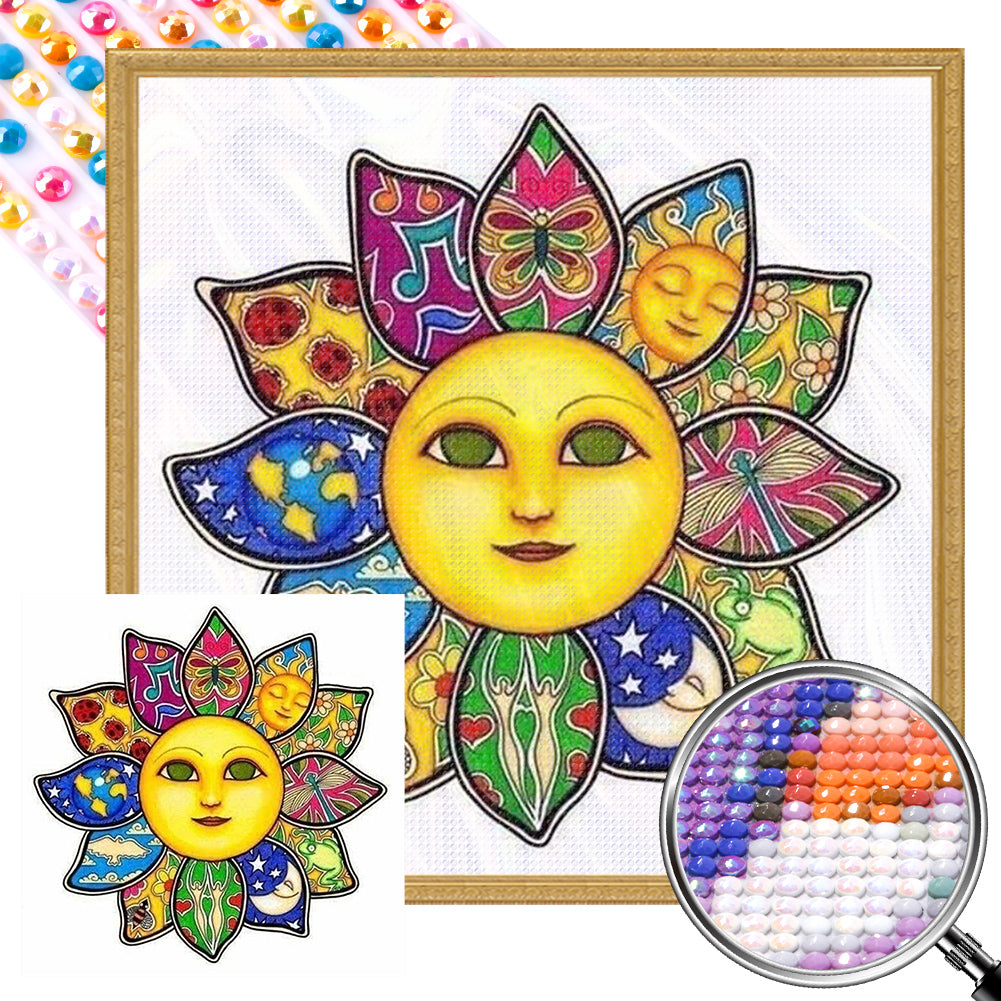 Flower Of The Sun 40*40CM(Picture) Full AB Round Drill Diamond Painting