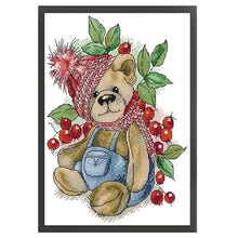 Load image into Gallery viewer, Winter Berry Bear - 22*32CM 14CT Stamped Cross Stitch(Joy Sunday)
