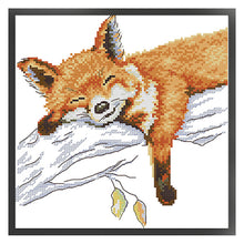 Load image into Gallery viewer, Sleeping Fox - 26*26CM 14CT Stamped Cross Stitch(Joy Sunday)
