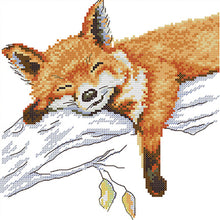 Load image into Gallery viewer, Sleeping Fox - 26*26CM 14CT Stamped Cross Stitch(Joy Sunday)

