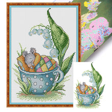 Load image into Gallery viewer, Little Mouse In Sleep - 21*30CM 14CT Stamped Cross Stitch(Joy Sunday)
