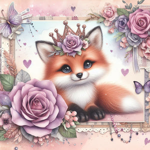 Rose Fox 30*30CM(Canvas) Full Round Drill Diamond Painting