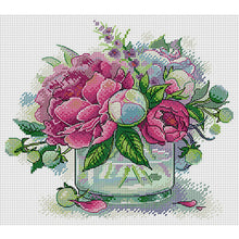 Load image into Gallery viewer, Peony 2 - 31*29CM 14CT Stamped Cross Stitch(Joy Sunday)
