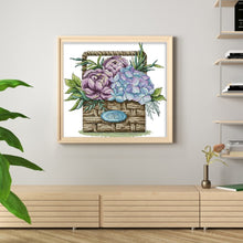 Load image into Gallery viewer, Hydrangea Basket - 32*29CM 14CT Stamped Cross Stitch(Joy Sunday)
