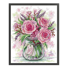 Load image into Gallery viewer, Rose And Lavender - 29*35CM 14CT Stamped Cross Stitch(Joy Sunday)
