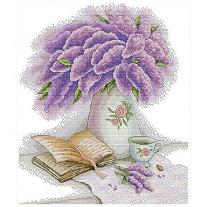 Hyacinth And Book - 34*37CM 14CT Stamped Cross Stitch(Joy Sunday)