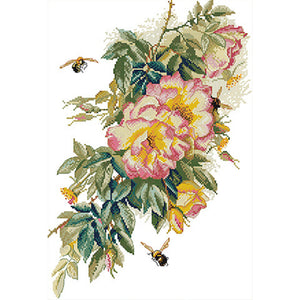 Bee And Rose - 34*47CM 14CT Stamped Cross Stitch(Joy Sunday)