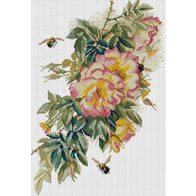 Load image into Gallery viewer, Bee And Rose - 34*47CM 14CT Stamped Cross Stitch(Joy Sunday)
