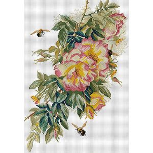 Bee And Rose - 34*47CM 14CT Stamped Cross Stitch(Joy Sunday)