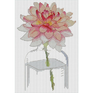 Pink Lotus In Bottle - 19*28CM 14CT Stamped Cross Stitch(Joy Sunday)