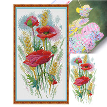 Load image into Gallery viewer, The Charm Of Poppy Flowers - 19*37CM 14CT Stamped Cross Stitch(Joy Sunday)
