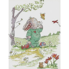 Load image into Gallery viewer, Rabbit And Butterfly 1 - 28*36CM 14CT Stamped Cross Stitch(Joy Sunday)
