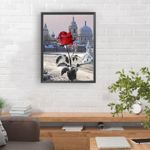 Red Rose Flower 30*40CM(Canvas) Full Round Drill Diamond Painting