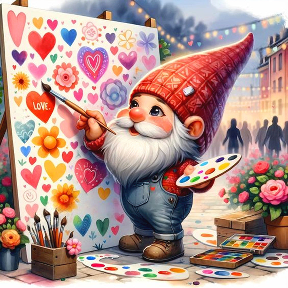 Painted Gnome 30*30CM(Canvas) Full Round Drill Diamond Painting