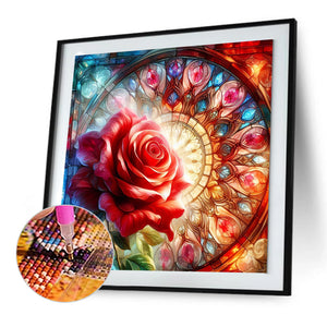Glass Wind Rose 30*30CM(Canvas) Full Round Drill Diamond Painting