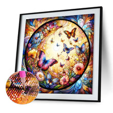 Load image into Gallery viewer, Glass Wind Butterfly Bush 30*30CM(Canvas) Full Round Drill Diamond Painting
