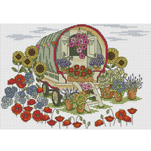 Load image into Gallery viewer, Flower Caravan - 35*27CM 14CT Stamped Cross Stitch(Joy Sunday)
