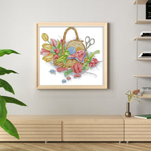 Load image into Gallery viewer, Cross Stitch And Flower Basket - 42*36CM 14CT Stamped Cross Stitch(Joy Sunday)
