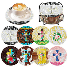 Load image into Gallery viewer, 6/8 Pcs Diamond Art Coasters Leaf Mushroom Cross Summer Coasters Kit with Holder
