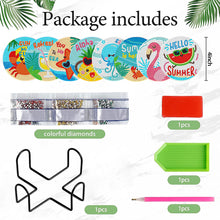 Load image into Gallery viewer, 6/8 Pcs Diamond Art Coasters Leaf Mushroom Cross Summer Coasters Kit with Holder
