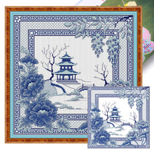 Load image into Gallery viewer, Orchid Porcelain Scenery - 40*40CM 14CT Stamped Cross Stitch(Joy Sunday)
