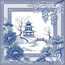 Load image into Gallery viewer, Orchid Porcelain Scenery - 40*40CM 14CT Stamped Cross Stitch(Joy Sunday)
