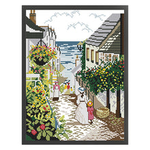 Load image into Gallery viewer, Seaside Town - 27*34CM 14CT Stamped Cross Stitch(Joy Sunday)
