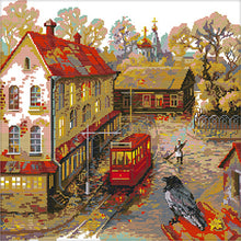 Load image into Gallery viewer, Tram Platform In The Rain - 47*46CM 14CT Stamped Cross Stitch(Joy Sunday)
