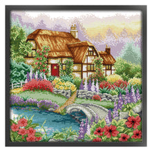 Load image into Gallery viewer, Flower House - 43*43CM 14CT Stamped Cross Stitch(Joy Sunday)
