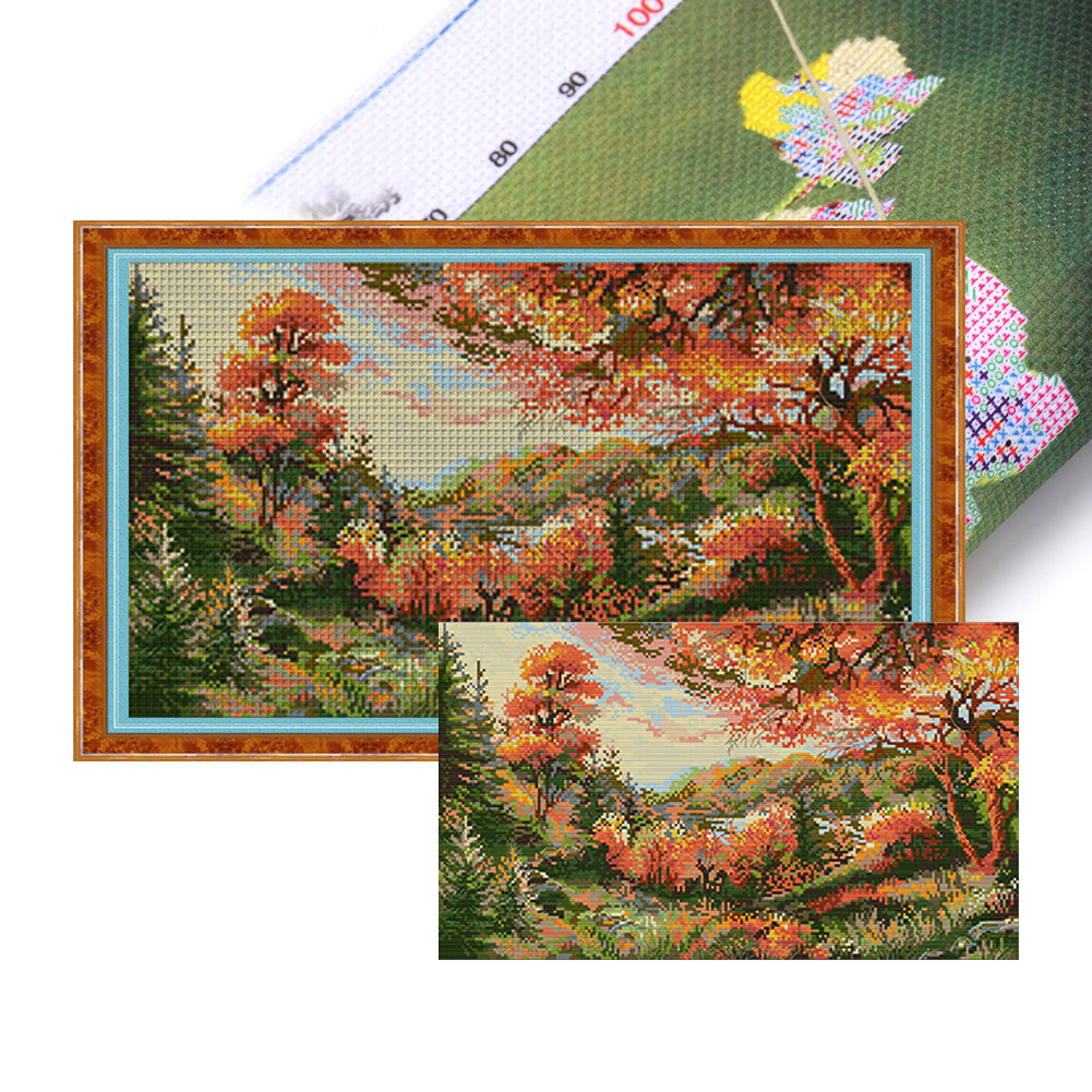 Autumn Scenery - 48*30CM 14CT Stamped Cross Stitch(Joy Sunday)