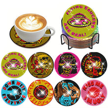 Load image into Gallery viewer, 6/8 Pcs Diamond Art Coasters Art Flower Cat Egg Heart Coasters Kit with Holder
