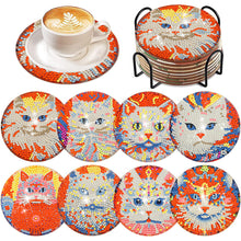 Load image into Gallery viewer, 6/8 Pcs Diamond Art Coasters Art Flower Cat Egg Heart Coasters Kit with Holder
