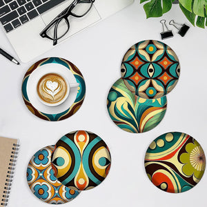 8 Pcs Diamond Art Coasters Art Mandala Flower Marigold Coasters Kit with Holder
