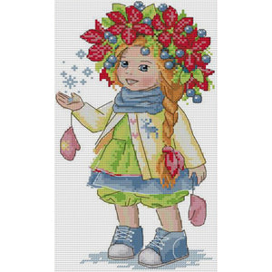 Winter Girl - 18*32CM 14CT Stamped Cross Stitch(Joy Sunday)