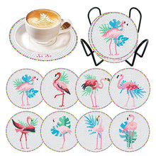 Load image into Gallery viewer, 8 Pcs Flamingo Cat Diamond Art Coasters Diamond Art Coasters Crafts with Holder
