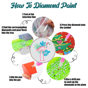 8 Pcs Flamingo Cat Diamond Art Coasters Diamond Art Coasters Crafts with Holder