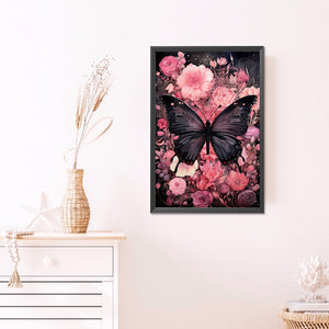 Flowers Butterfly 40*60CM(Picture) Full AB Round Drill Diamond Painting