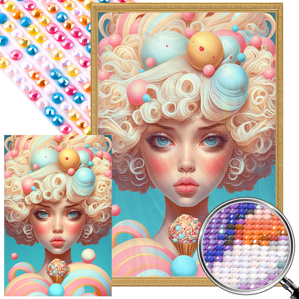 Candy Girl 40*60CM(Picture) Full AB Round Drill Diamond Painting