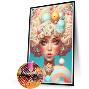 Candy Girl 40*60CM(Picture) Full AB Round Drill Diamond Painting