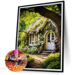 Woods House 30*40CM(Canvas) Full Round Drill Diamond Painting