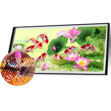 Load image into Gallery viewer, Lotus Koi 105*45CM(Canvas) Full Round Drill Diamond Painting
