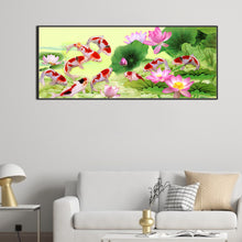 Load image into Gallery viewer, Lotus Koi 105*45CM(Canvas) Full Round Drill Diamond Painting
