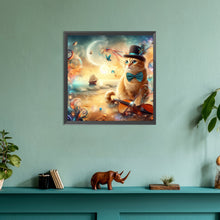 Load image into Gallery viewer, Kitten In Top Hat And Violin 30*30CM(Canvas) Full Round Drill Diamond Painting
