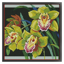 Load image into Gallery viewer, Orchid(12) - 38*38CM 14CT Stamped Cross Stitch (Joy Sunday)
