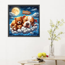 Load image into Gallery viewer, Good Night Bear And Puppy 30*30CM(Canvas) Full Round Drill Diamond Painting
