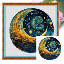 Load image into Gallery viewer, Moon Starry Sky - 50*50CM 11CT Stamped Cross Stitch

