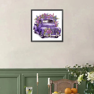 Purple Truck 30*30CM(Picture) Full Square Drill Diamond Painting