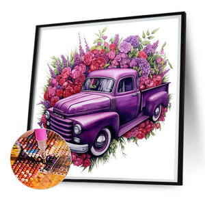 Purple Truck 30*30CM(Picture) Full Square Drill Diamond Painting