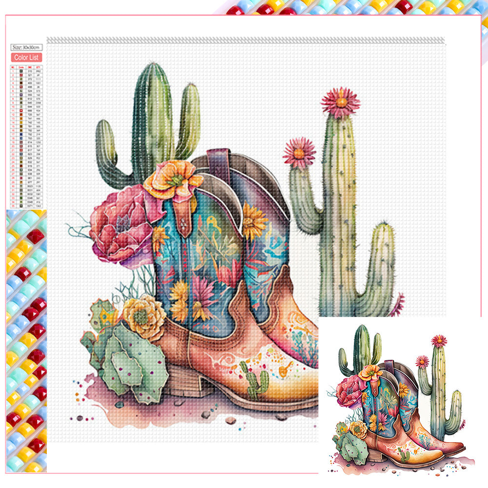 Boots 30*30CM(Picture) Full Square Drill Diamond Painting