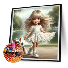 Load image into Gallery viewer, Girl And Puppy 30*30CM(Canvas) Full Round Drill Diamond Painting
